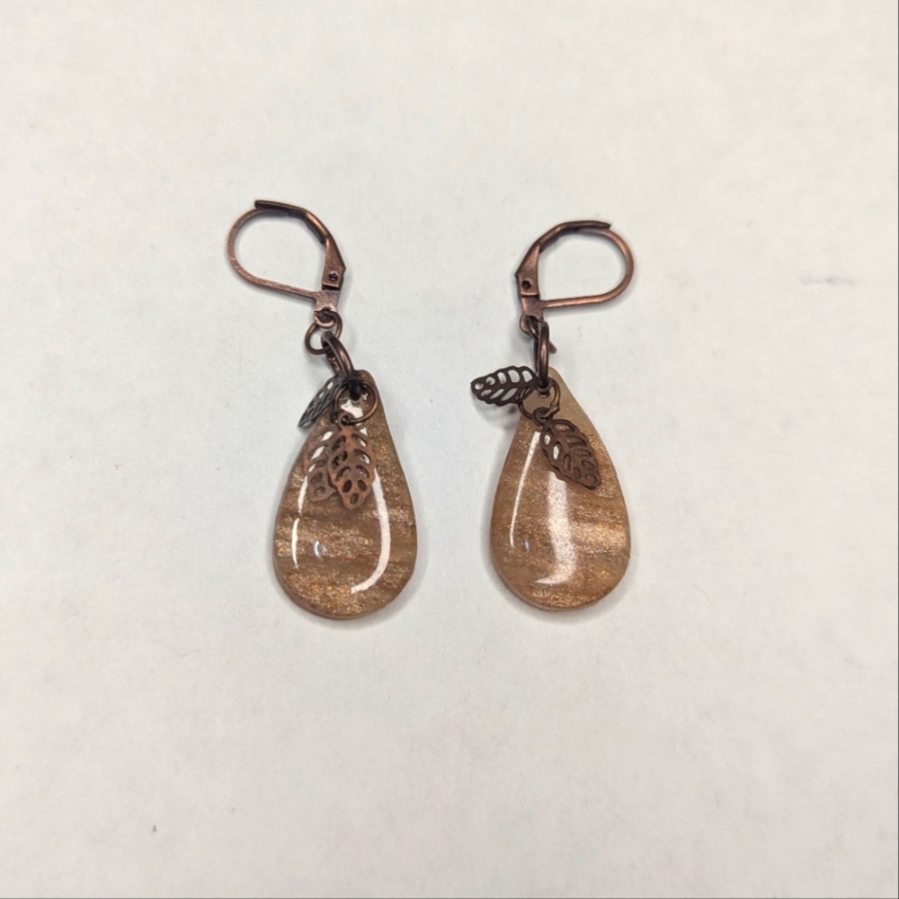 Elegant Brown Teardrop Earrings